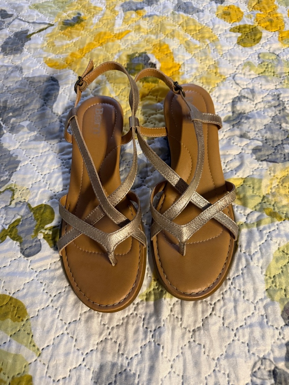 Born Metallic Tan Strappy Sandals
